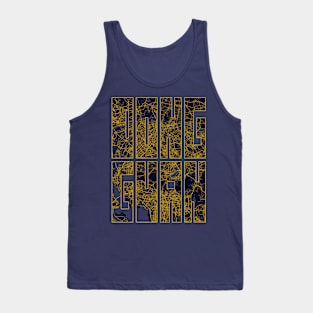 Dongguan, China City Map Typography - Gold Art Deco Tank Top